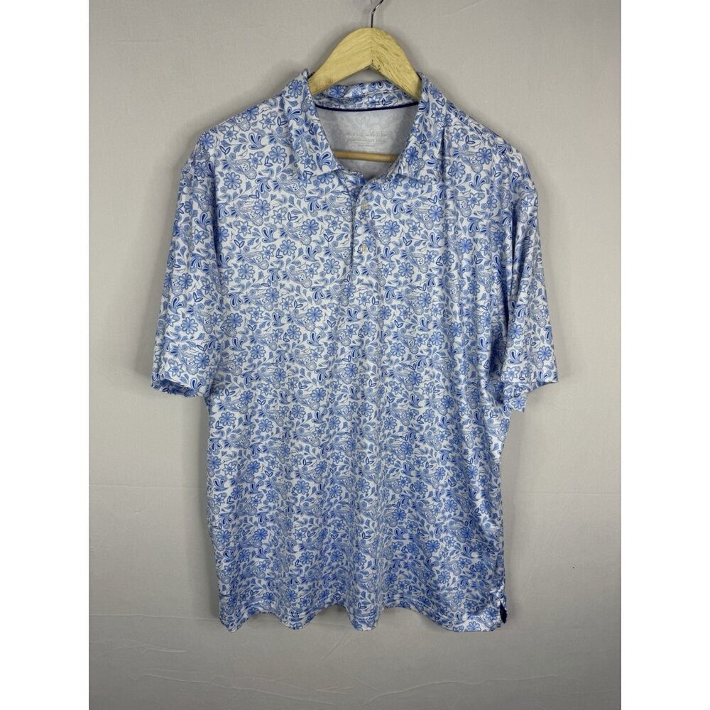 Maelreg Performance Polo Floral Paisley Print Short‎ Sleeve Men’s XL